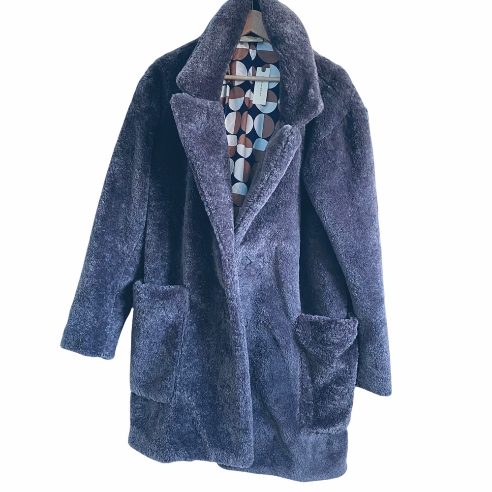 Anthropologie Purple Faux Fur Teddy Jacket - Picture 7 of 10